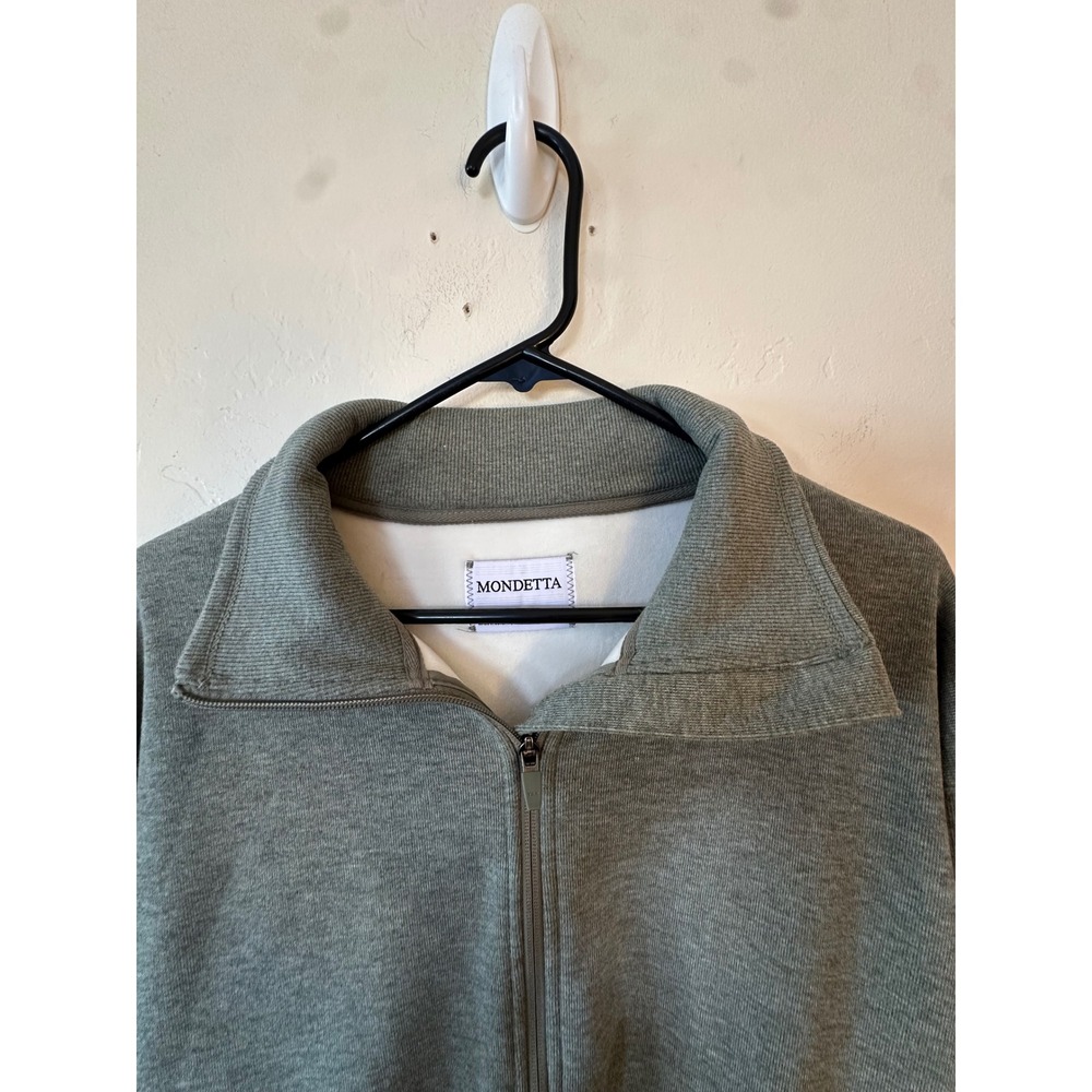 Mondetta Full Zip Sweatshirt Womens Small Olive Green Mock Neck Fleece Jacket - Picture 13 of 16